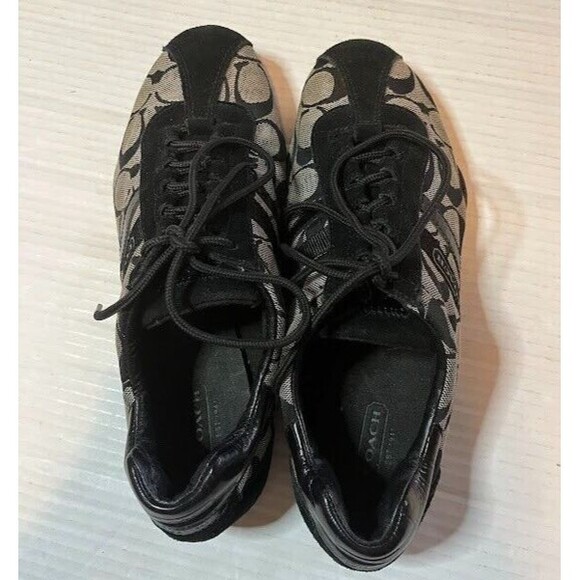 Coach Katelyn Signature Sneakers Black Suede Trim Q170 Women’s Size 8.5 M Shoes - Picture 10 of 10